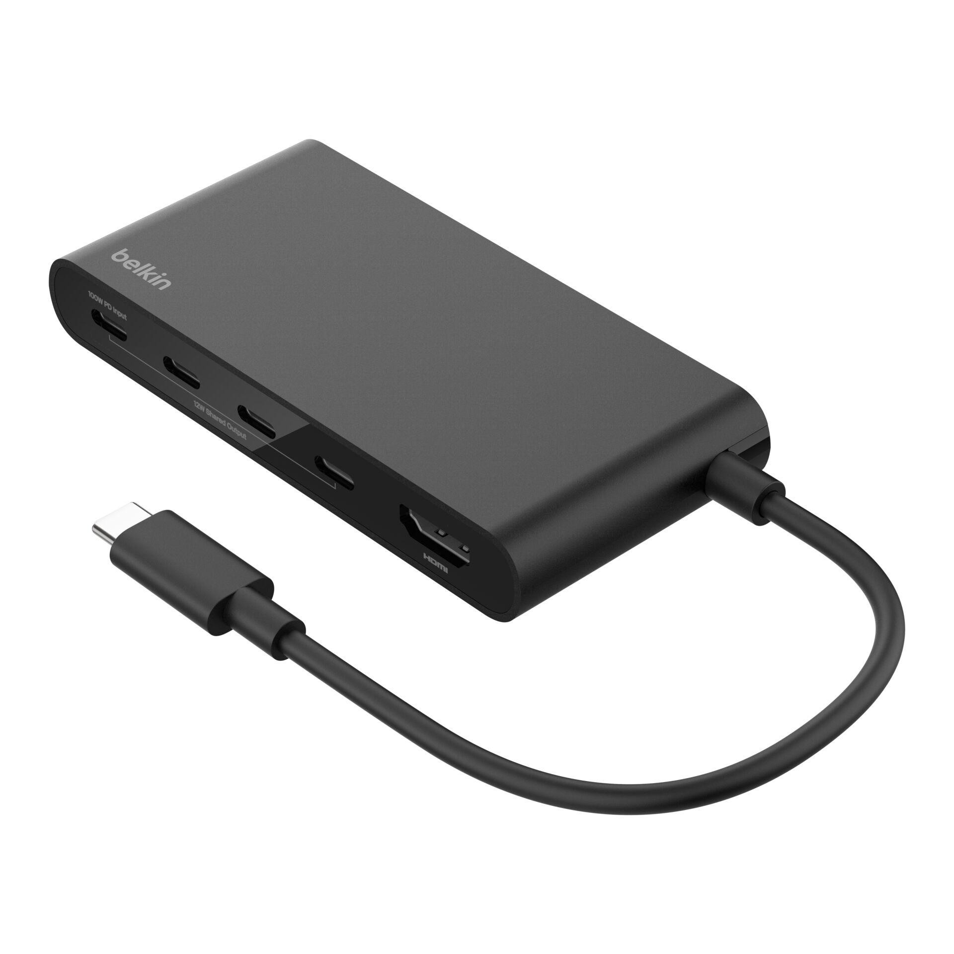 Belkin AVC021HQBK interface hub USB Type-C 10000 Mbit/s Black -