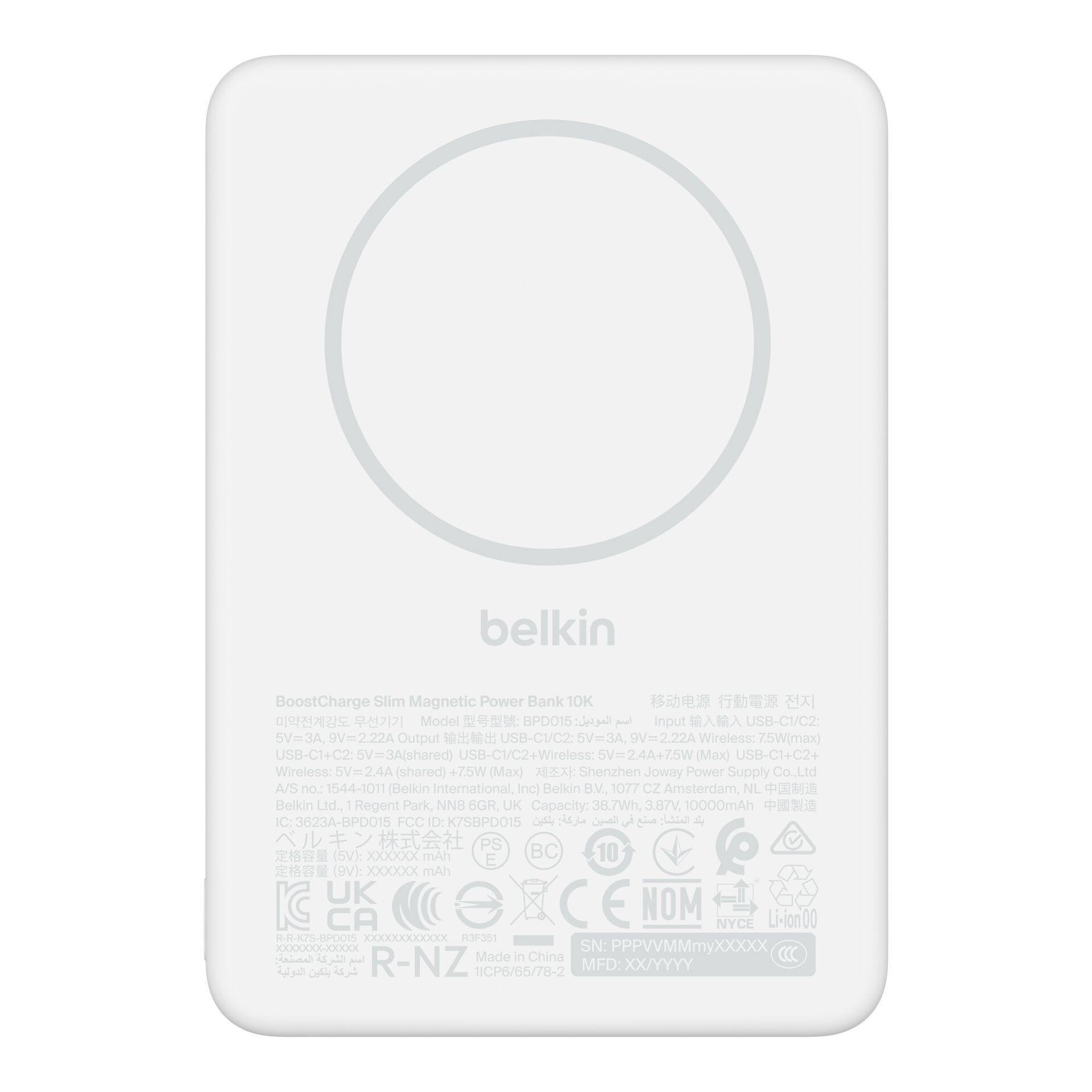 Belkin Slim Magnetic Power Bank 10K - Belkin Slim Magnetic Power Bank