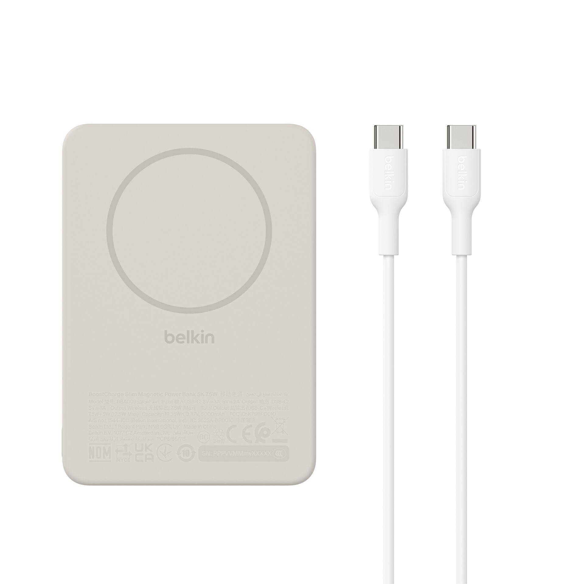 Belkin BPD020HQSA power bank 5000 mAh Wireless charging Sand - Belkin