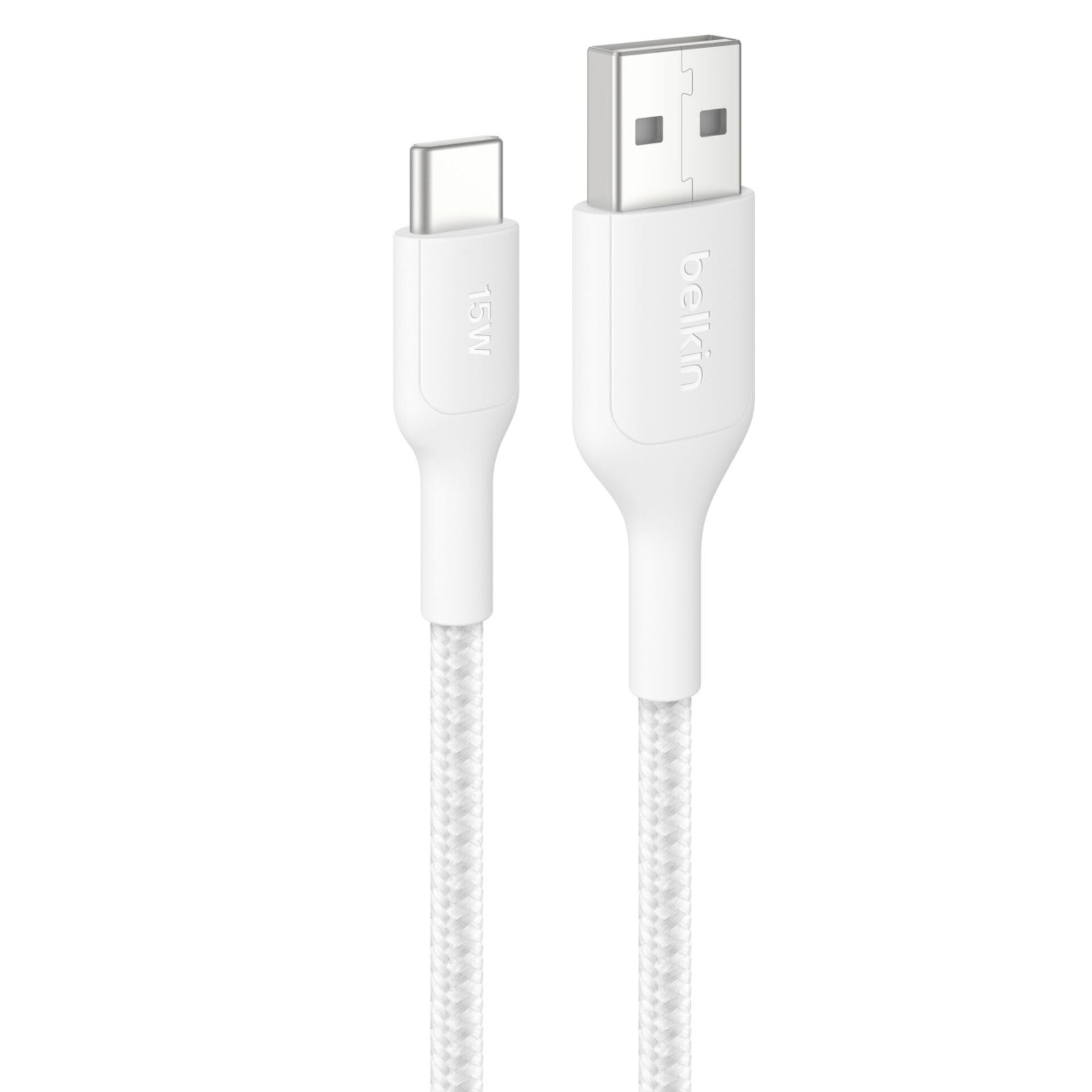 Belkin BoostCharge geflochtenes USB-C/USB-A cable 2m, white