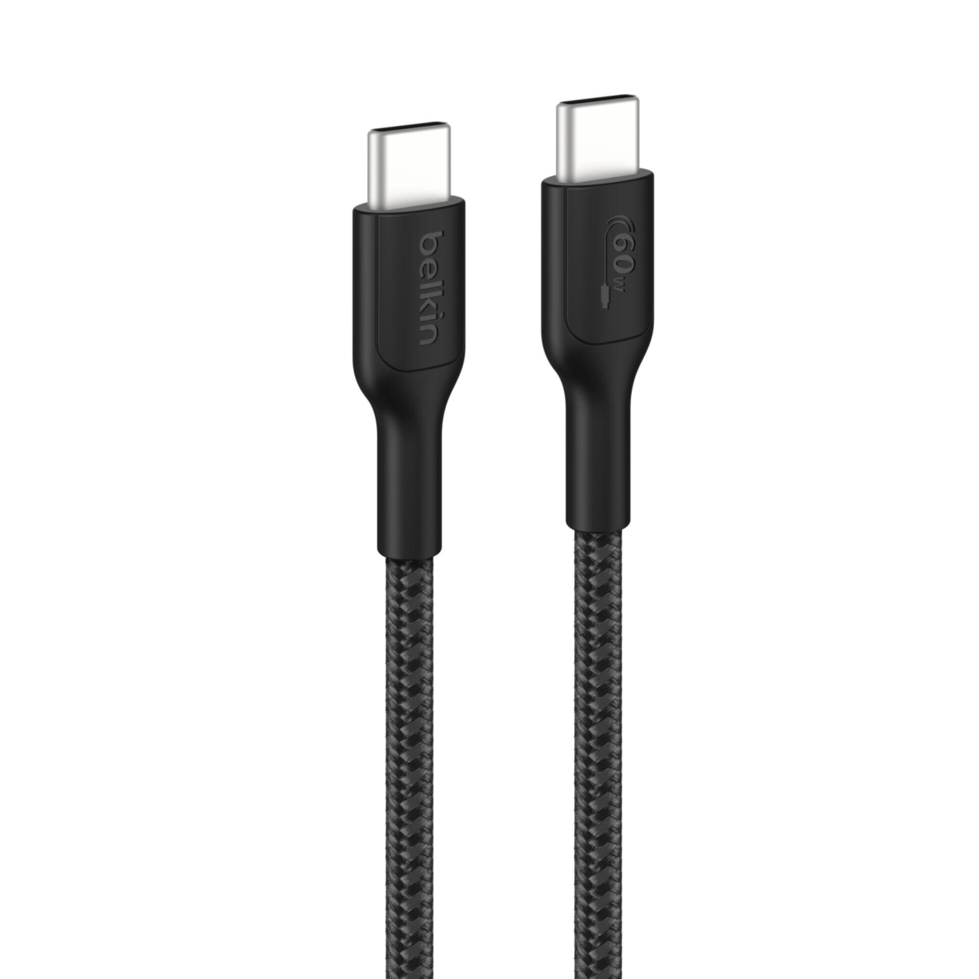Belkin BoostCharge 60W Geflochtenes USB-C/USB-C-cable 2m, blk