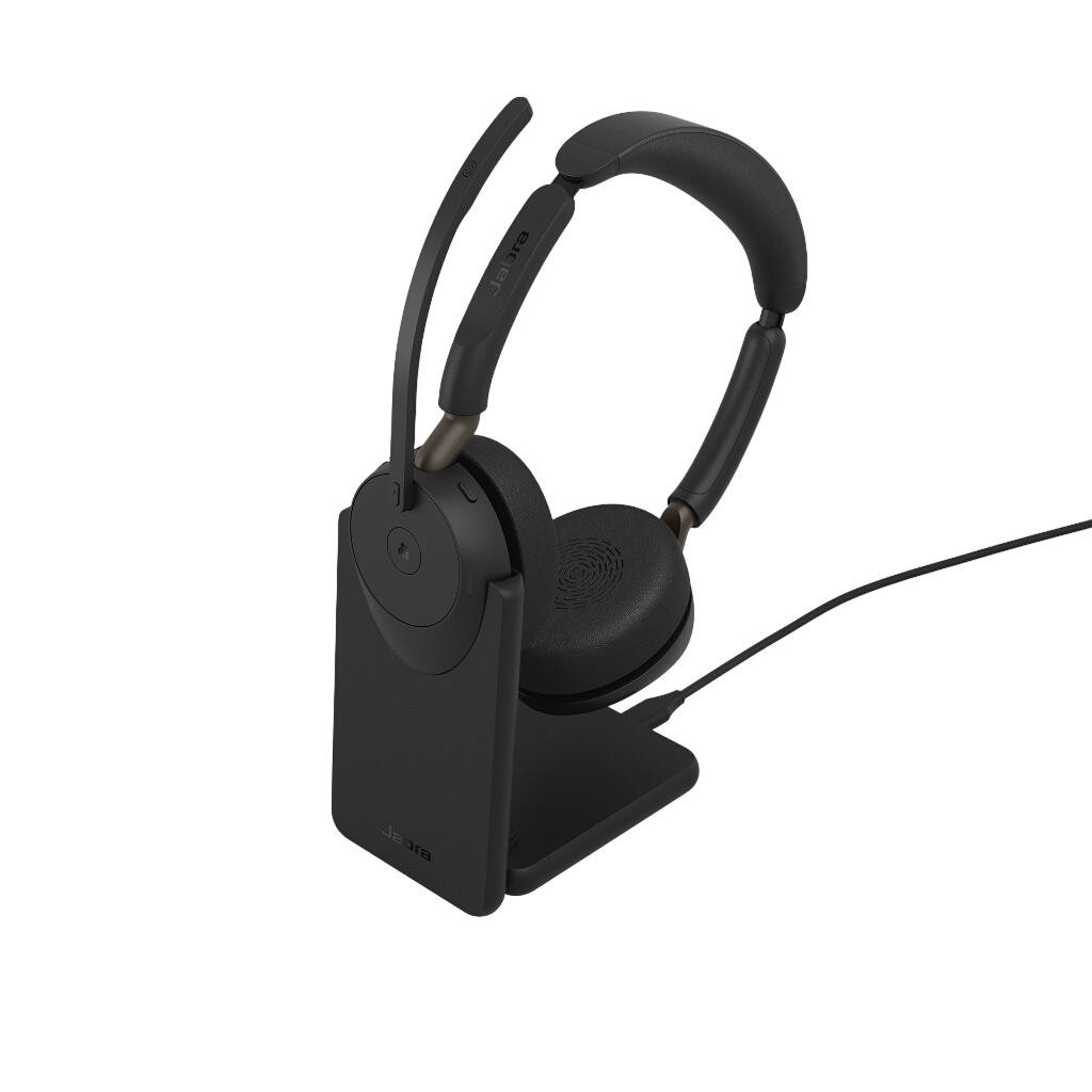 Jabra Evolve3 65 MS - USB-A with Dongle - Stereo (Charging Stand) -