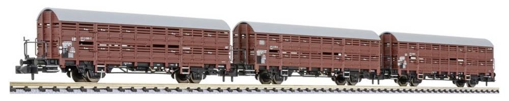 Liliput L260135 N 3-tlg. Set, Verschlagwagen m. Bremserbühne, Hbes
