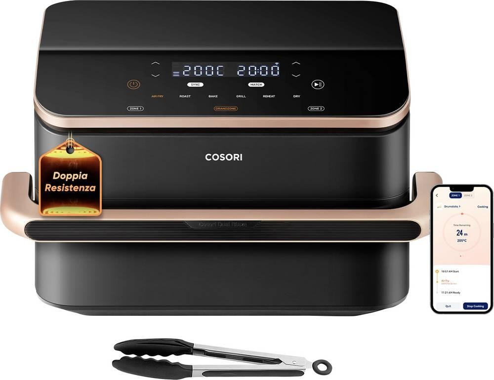 Cosori DualBlaze TwinFry 10l 2800W App steuerbar, Grillfunktion, spü