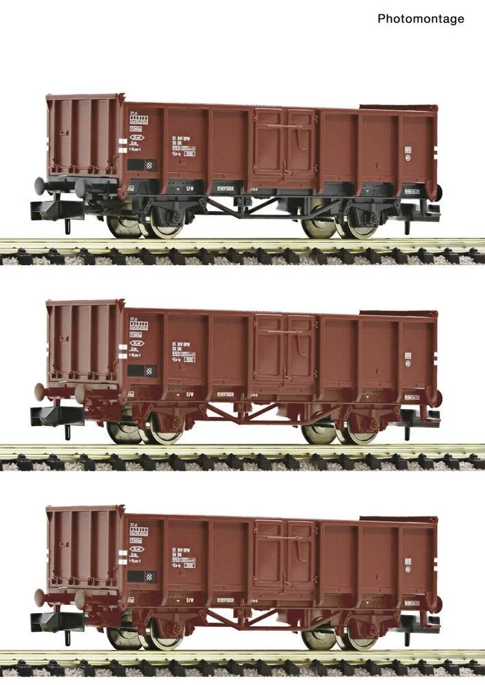 Fleischmann 6660156 N 3-tlg. Set: Offene Güterwagen, DR