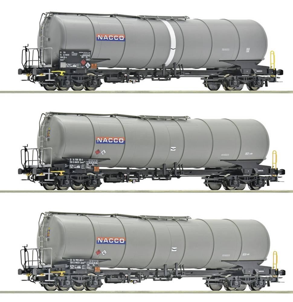 Roco 6600197 Güterwagen DC Wagenset with drei 4-achsigen Kesselwagen,