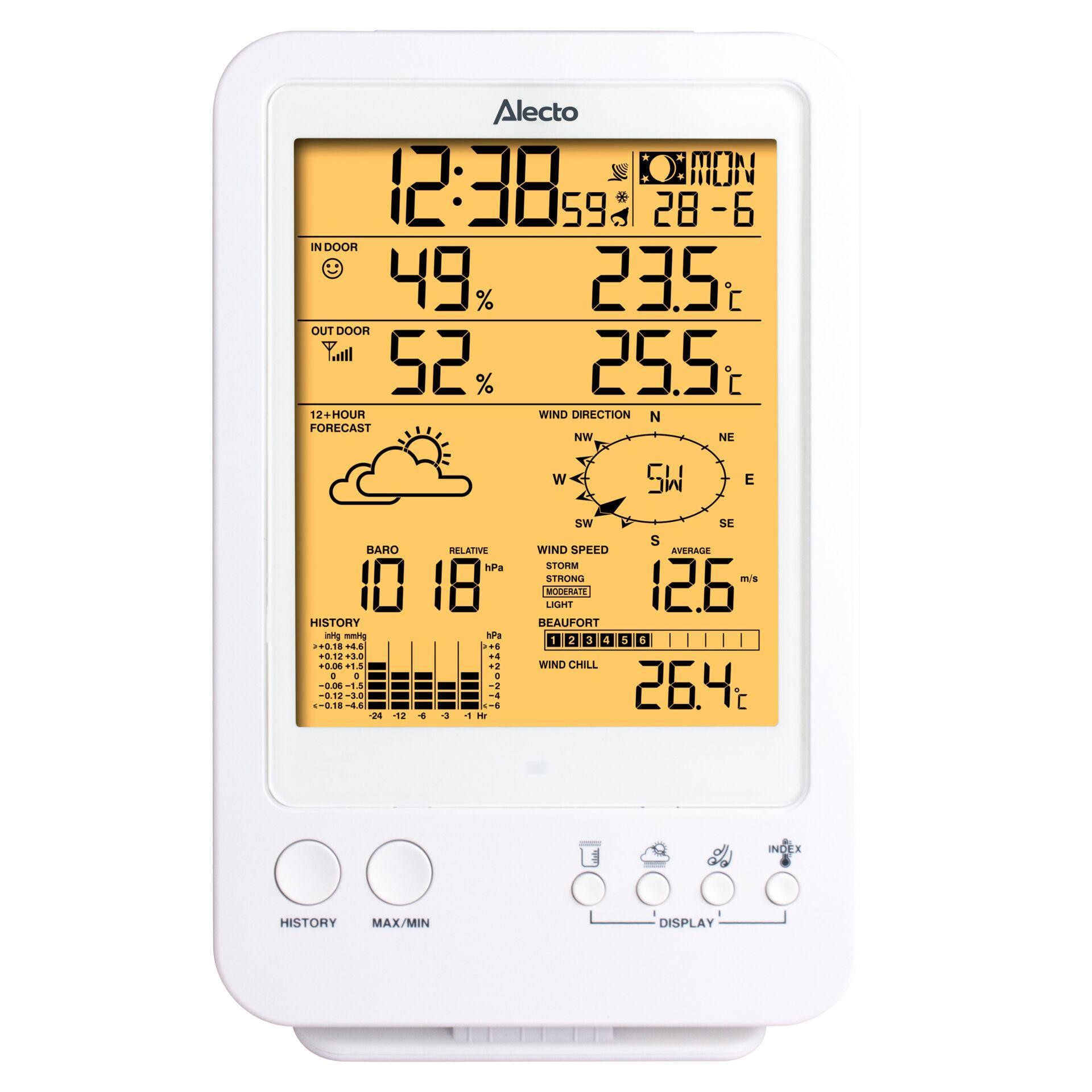 Alecto WS-4800 Professionelle Wetterstation mit Funksensor