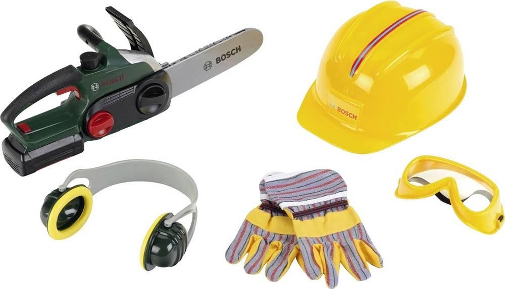 Theo Klein Bosch chain saw ii + helmet + work gloves - Theo Klein