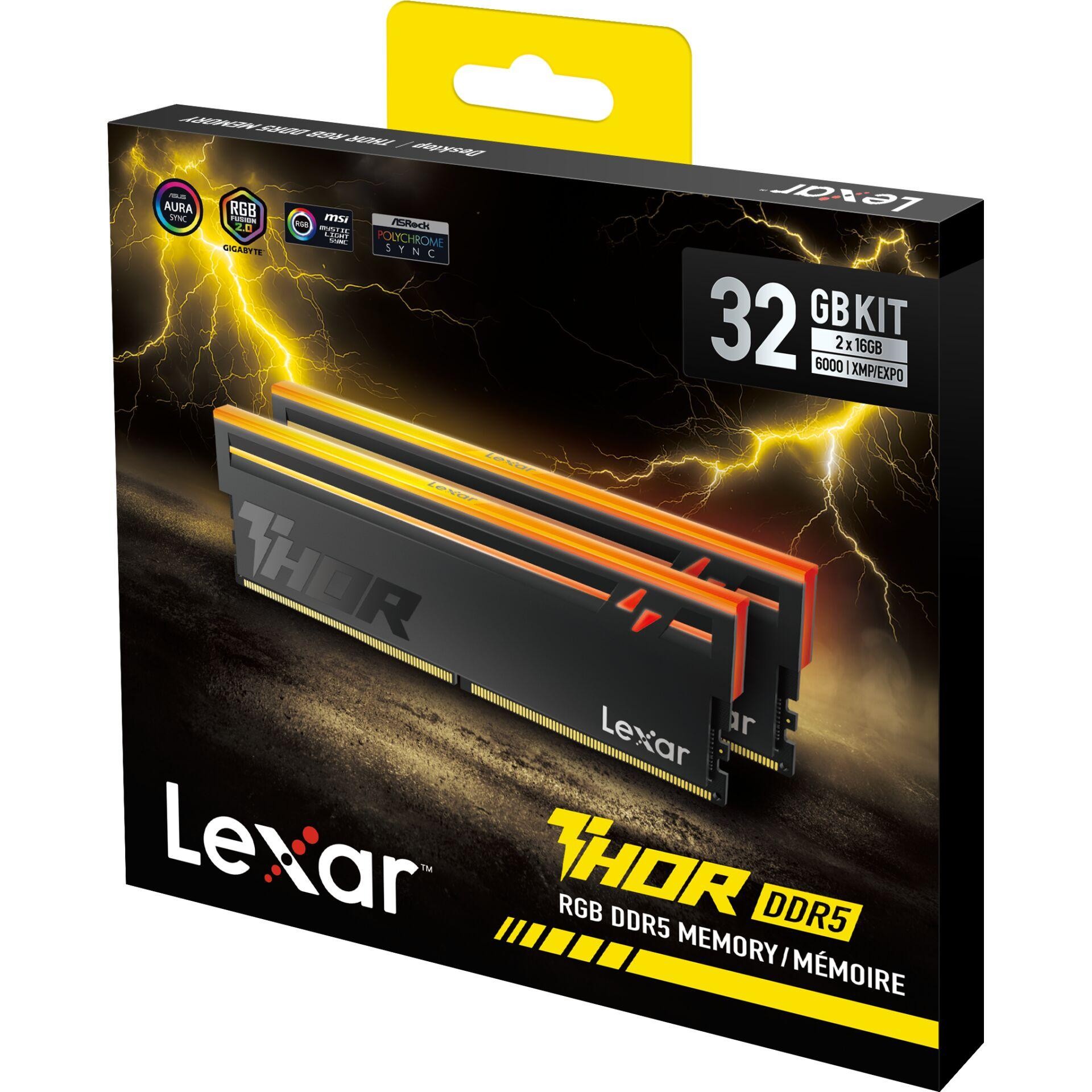 Lexar THOR RGB 2nd Gen memory module 32 GB 2 x 16 GB DDR5 6000 MT/s