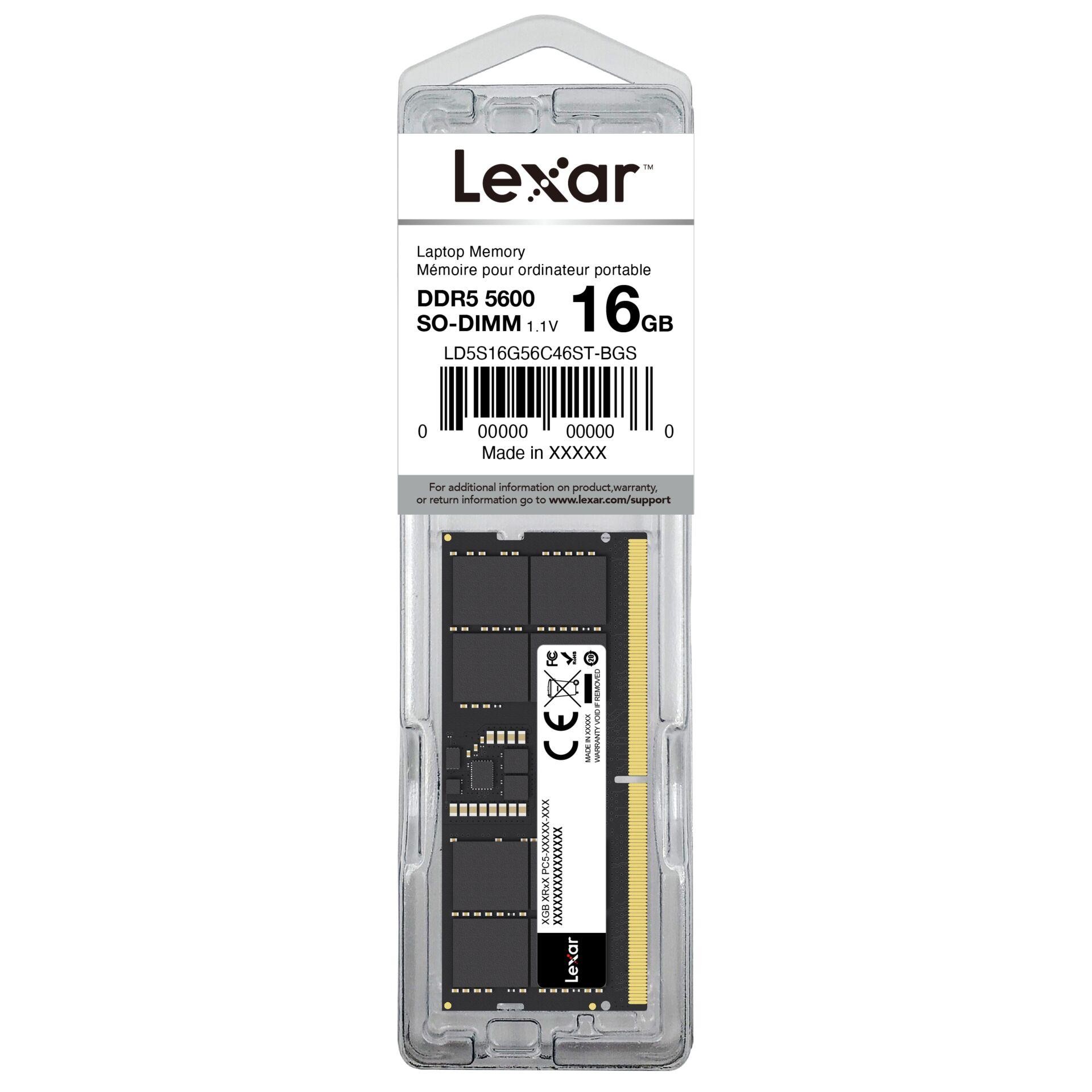 Lexar LD5S16G56C46ST-BGS memory module 16 GB 1 x 16 GB DDR5 262-pin