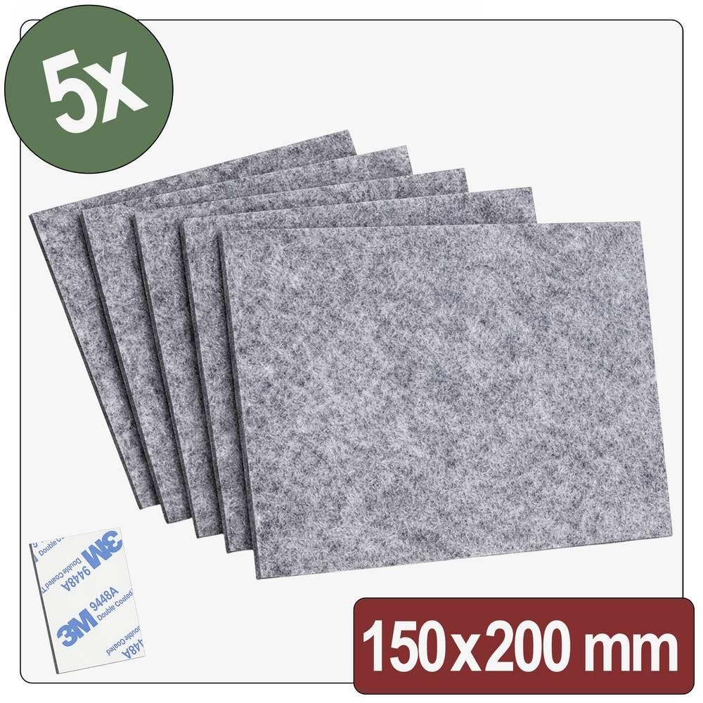 Quadrios 26SA116 Filzgleiter auto-adhésifs, rund gris (L x B x H)