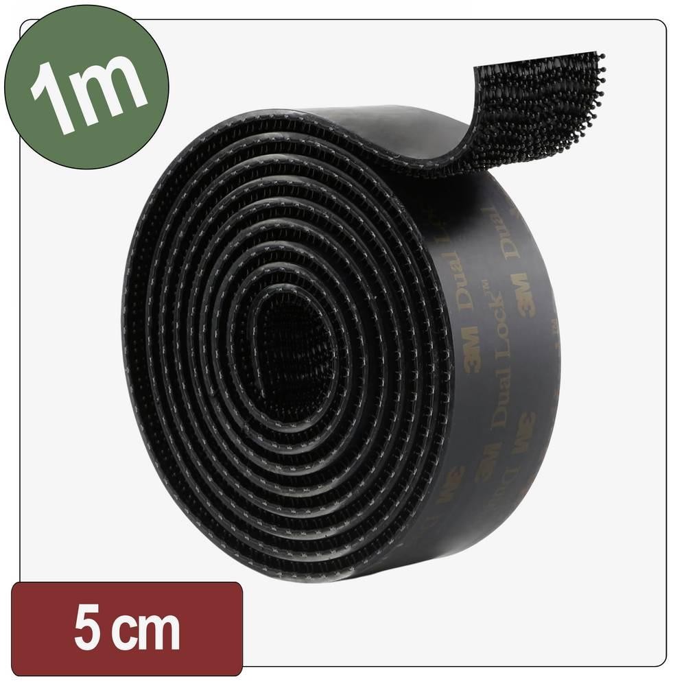 Quadrios 26CA809 Klettband Pilzkopf (L x B) 1m x 50mm black 1m