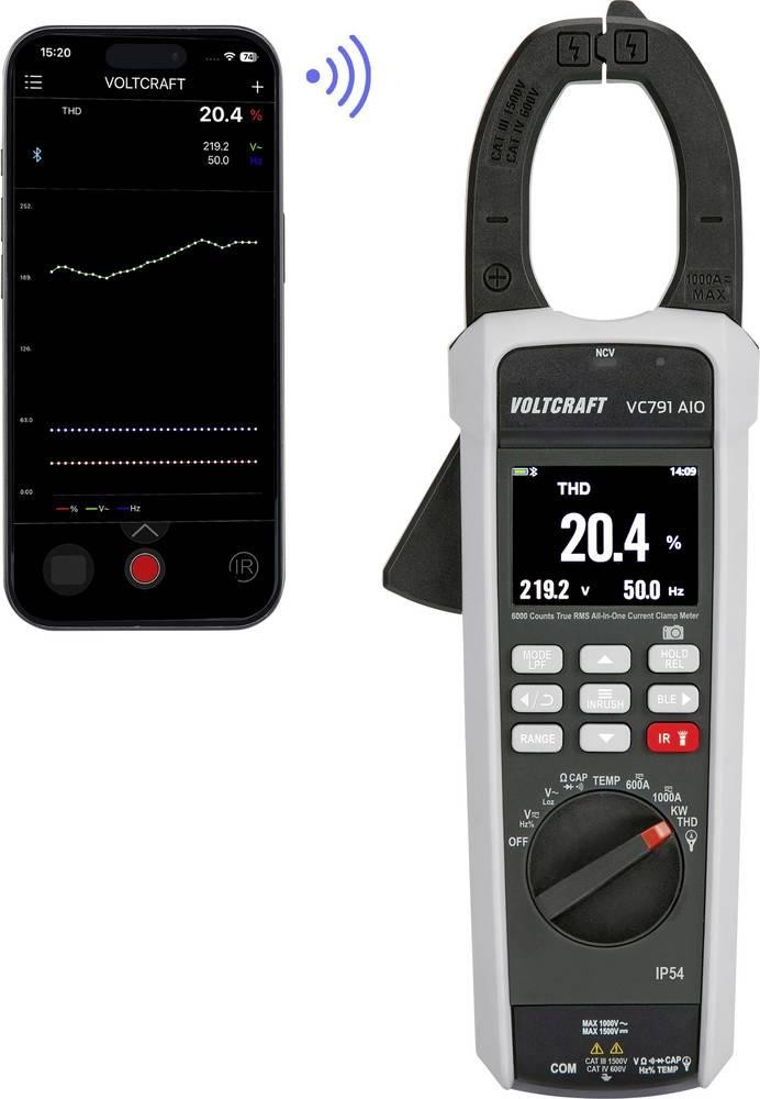 VOLTCRAFT VC791 All-In-One Stromzange Stromzange digital CAT III 1500