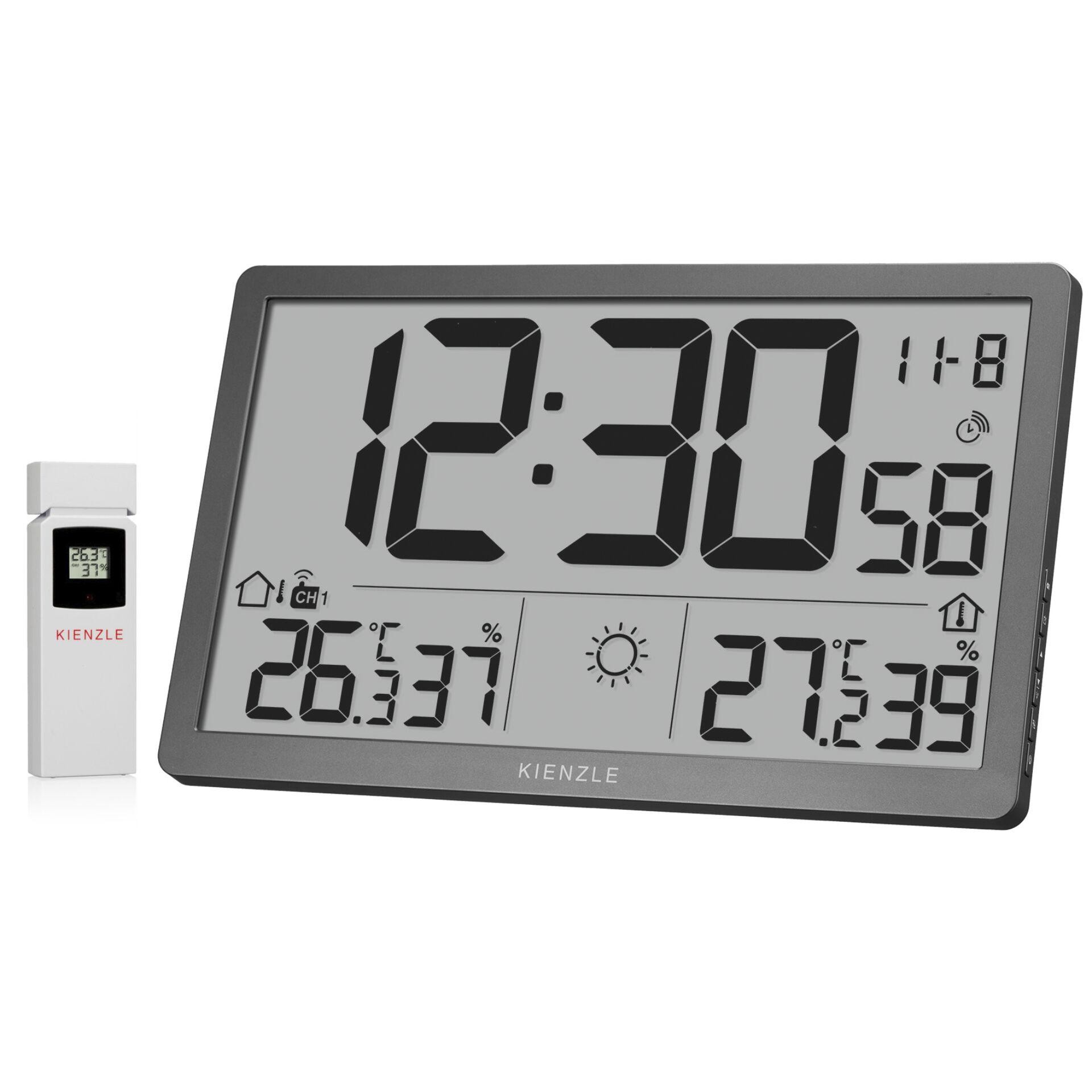 KIENZLE Jumbo NEO LCD Wetter-wall clock grey