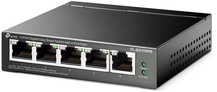 TP-Link 5-Port Gigabit Easy Smart PoE Switch with 4-Port PoE+ - TP-