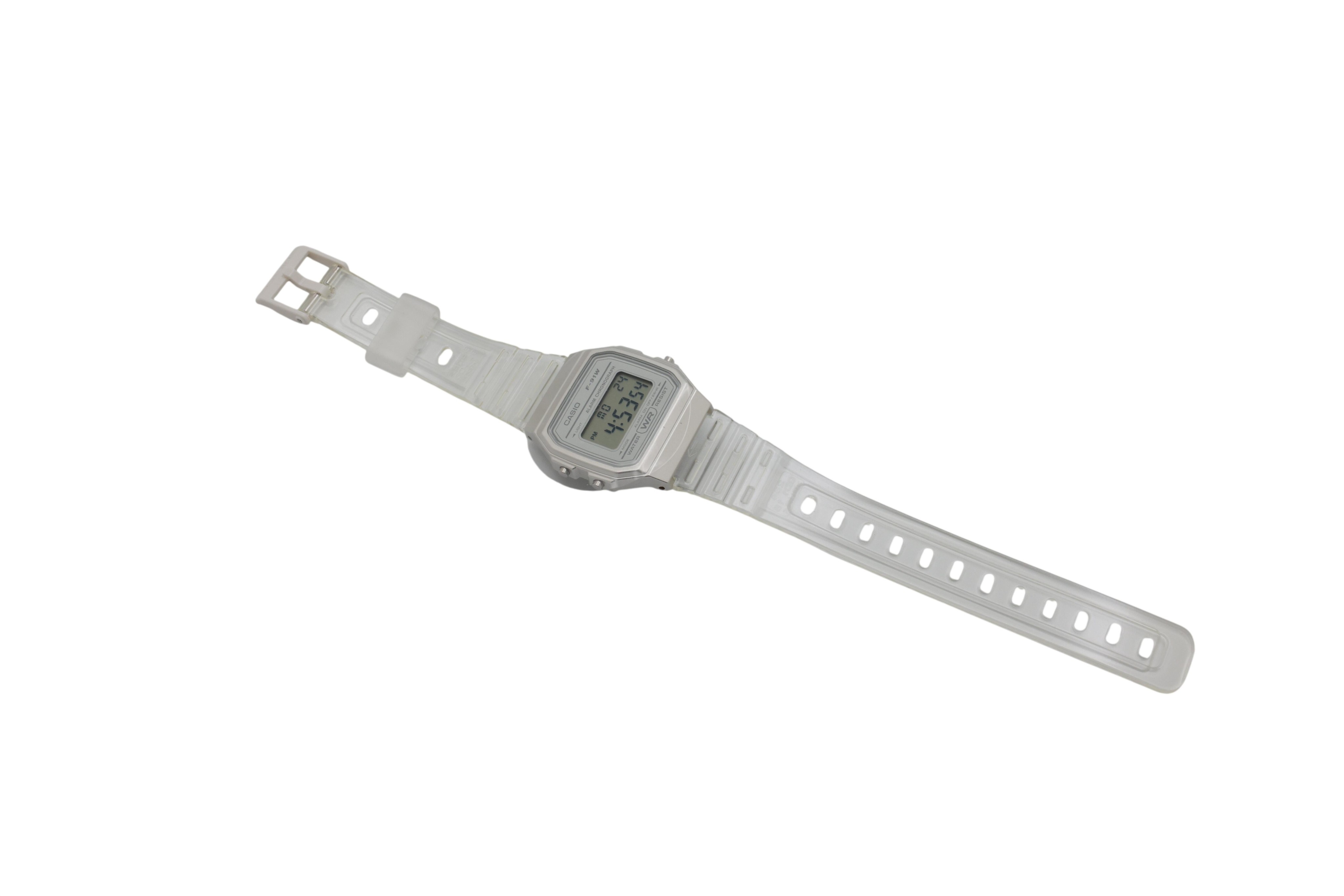 CASIO F-91WS-7 Collection Unisex Digital braceletuhr, silver/ white