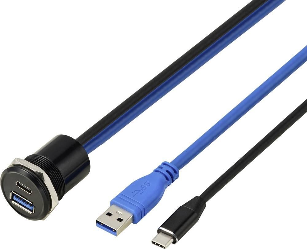 TRU COMPONENTS USB 3.1 Type-C & USB 3.0 Type-A Einbaubuchse, female/