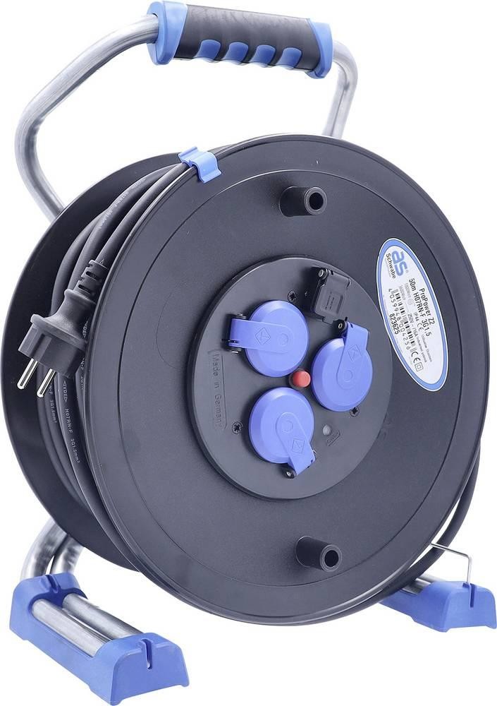 AS Schwabe 823625 Kabeltrommel 50m black Schutzkontakt-plug