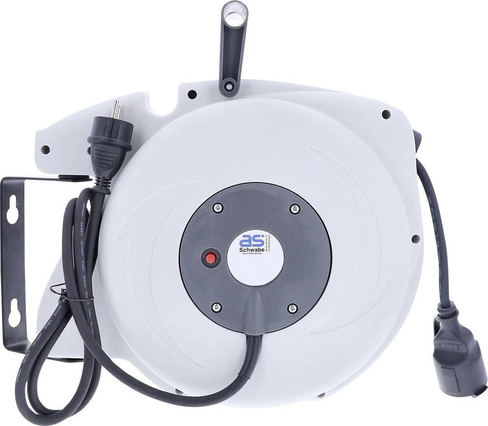 AS Schwabe 812647 Kabelaufroller 18m black Schutzkontakt-plug