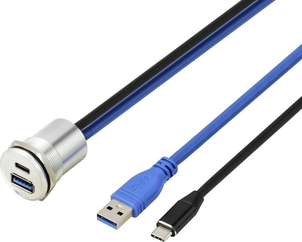 TRU COMPONENTS USB 3.1 Type-C & USB 3.0 Type-A Einbaubuchse, female/