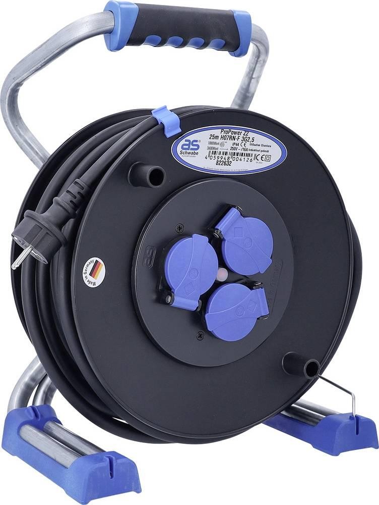 AS Schwabe 822632 Kabeltrommel 25m black Schutzkontakt-plug