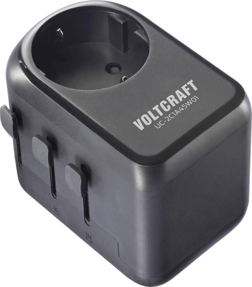 VOLTCRAFT UC-2C1A45W01 Reiseladeadapter 45W 2x USB-C , 1x USB-A Fast