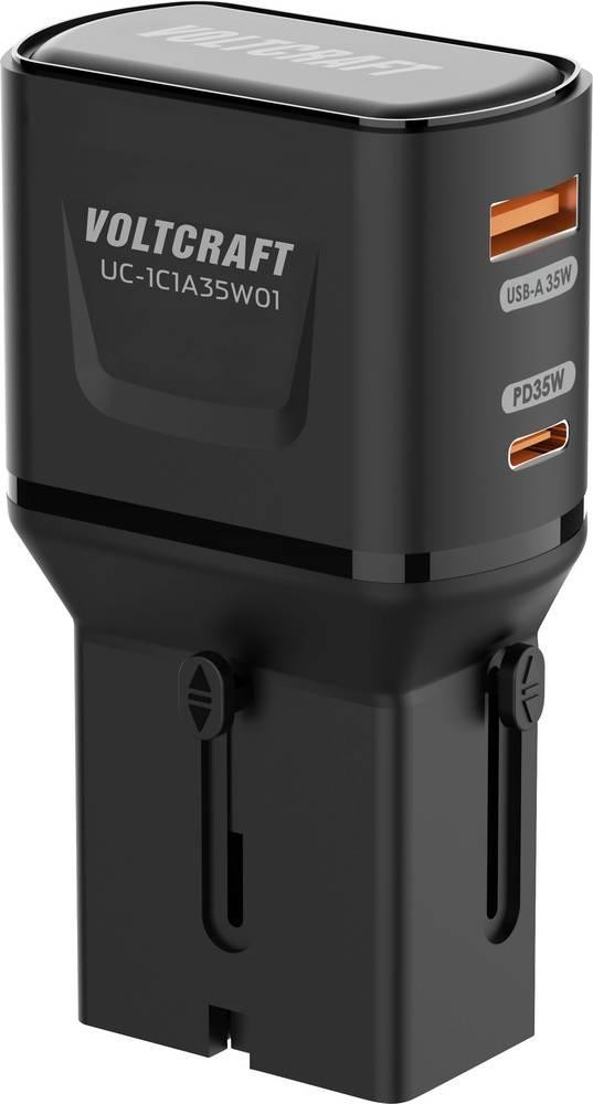 VOLTCRAFT UC-1C1A35W01 Reiseladeadapter 18 W, 18W 1x USB-C , 1x USB-