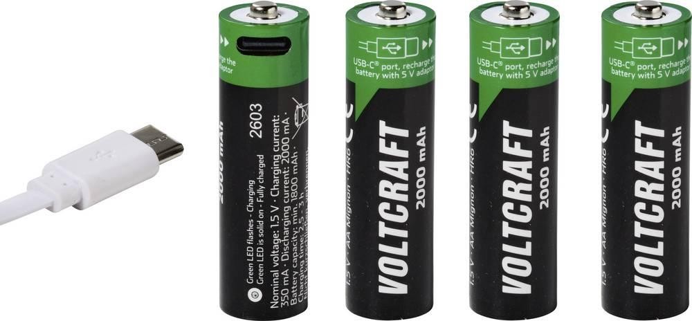 VOLTCRAFT Mignon (AA)-rechargeable battery Li-Ion 2000 mAh 1.5V 4St.