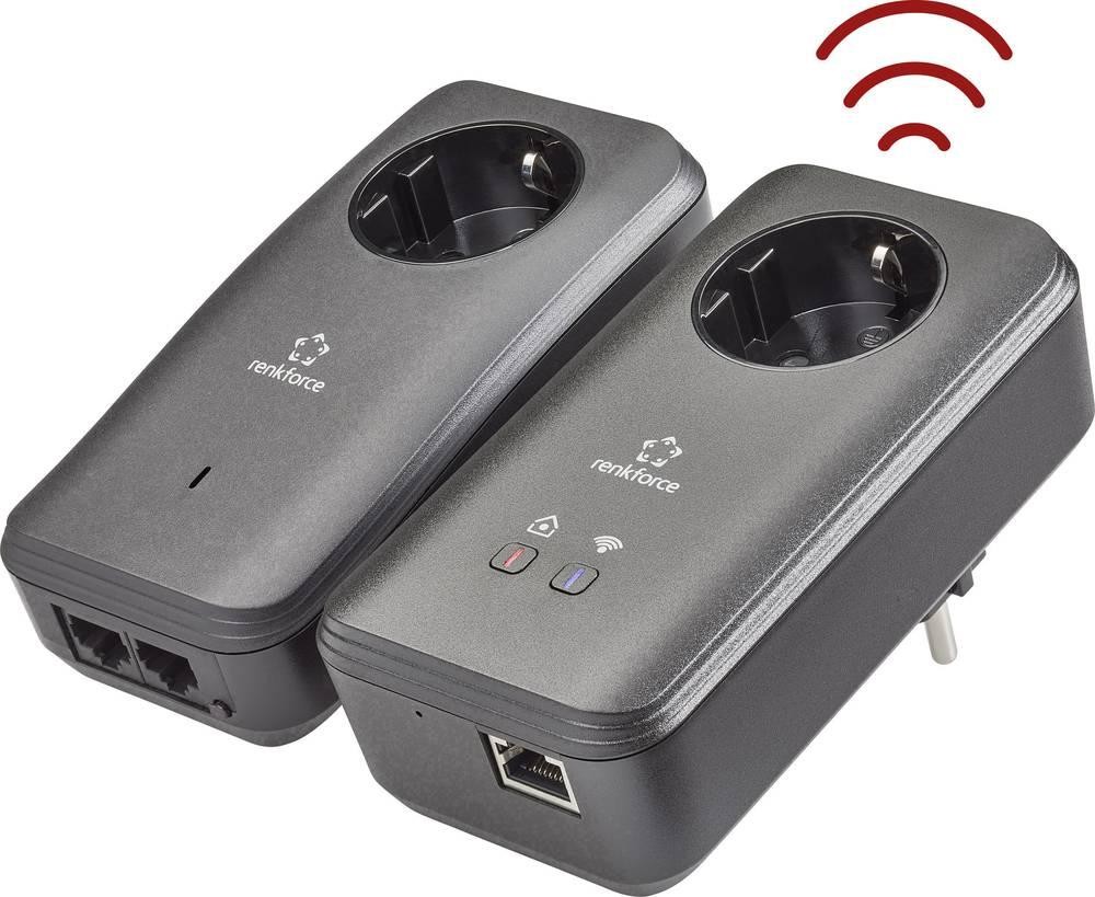 Renkforce PL600D WiFi Powerline WLAN Starter Kit RF-3385554 500MBit/s