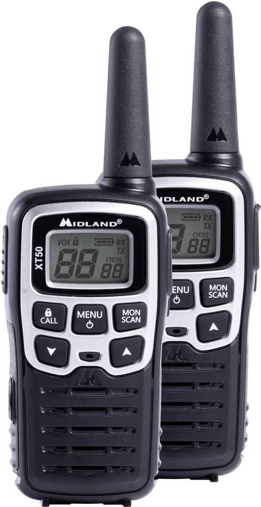 Midland XT50 two-way radios 24 canales 446.00625 - 446.0937 MHz Negro,