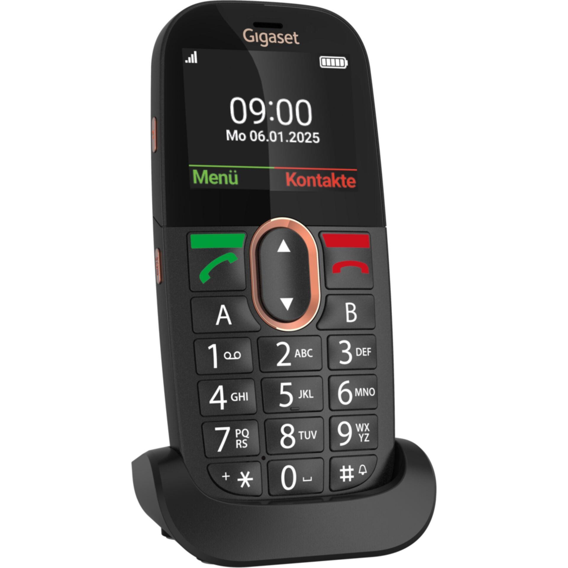Gigaset GL695 5.87 cm (2.31") 113 g Black Senior phone - Gigaset