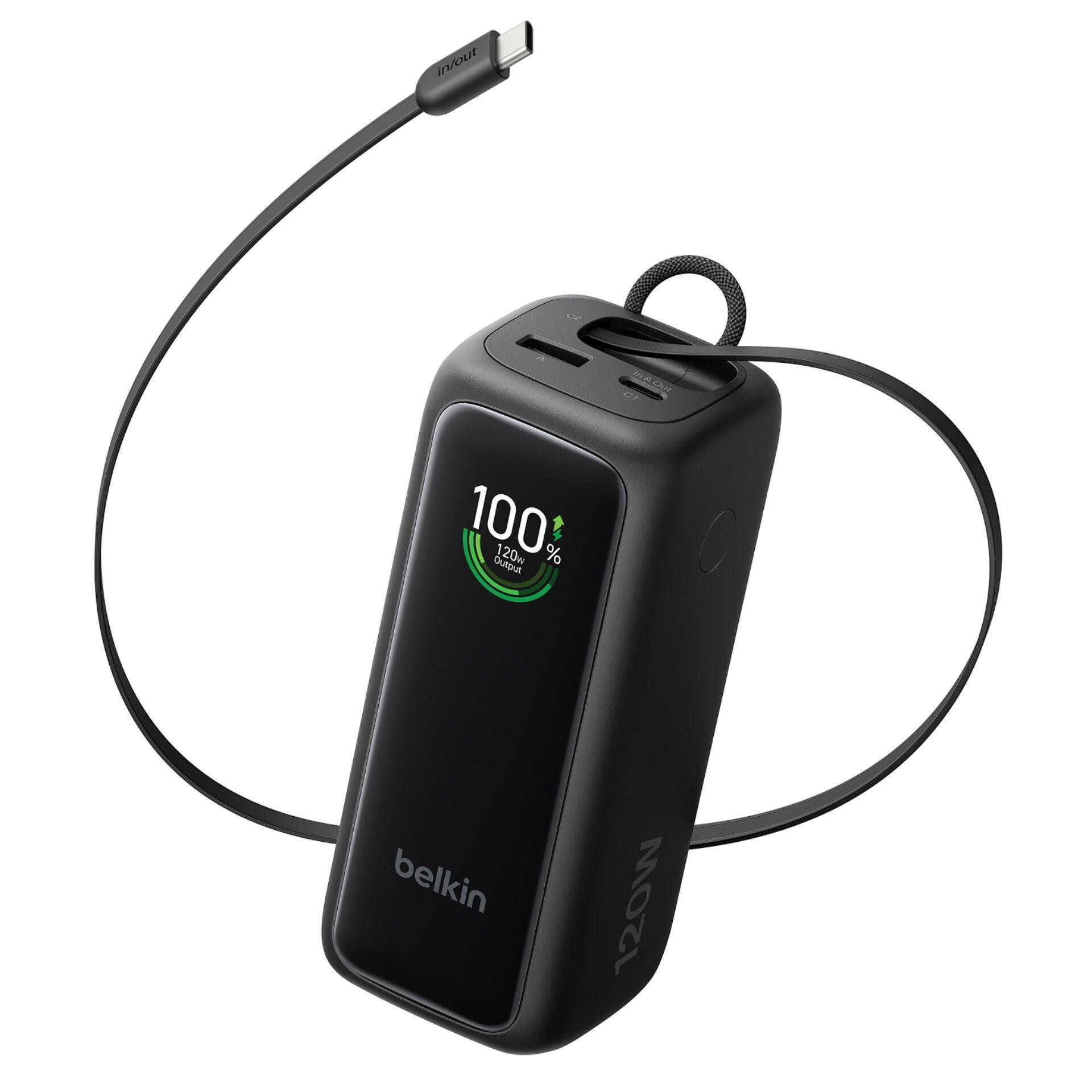 Belkin Power Bank 22K with Retractable Cable - Belkin Power Bank 22K