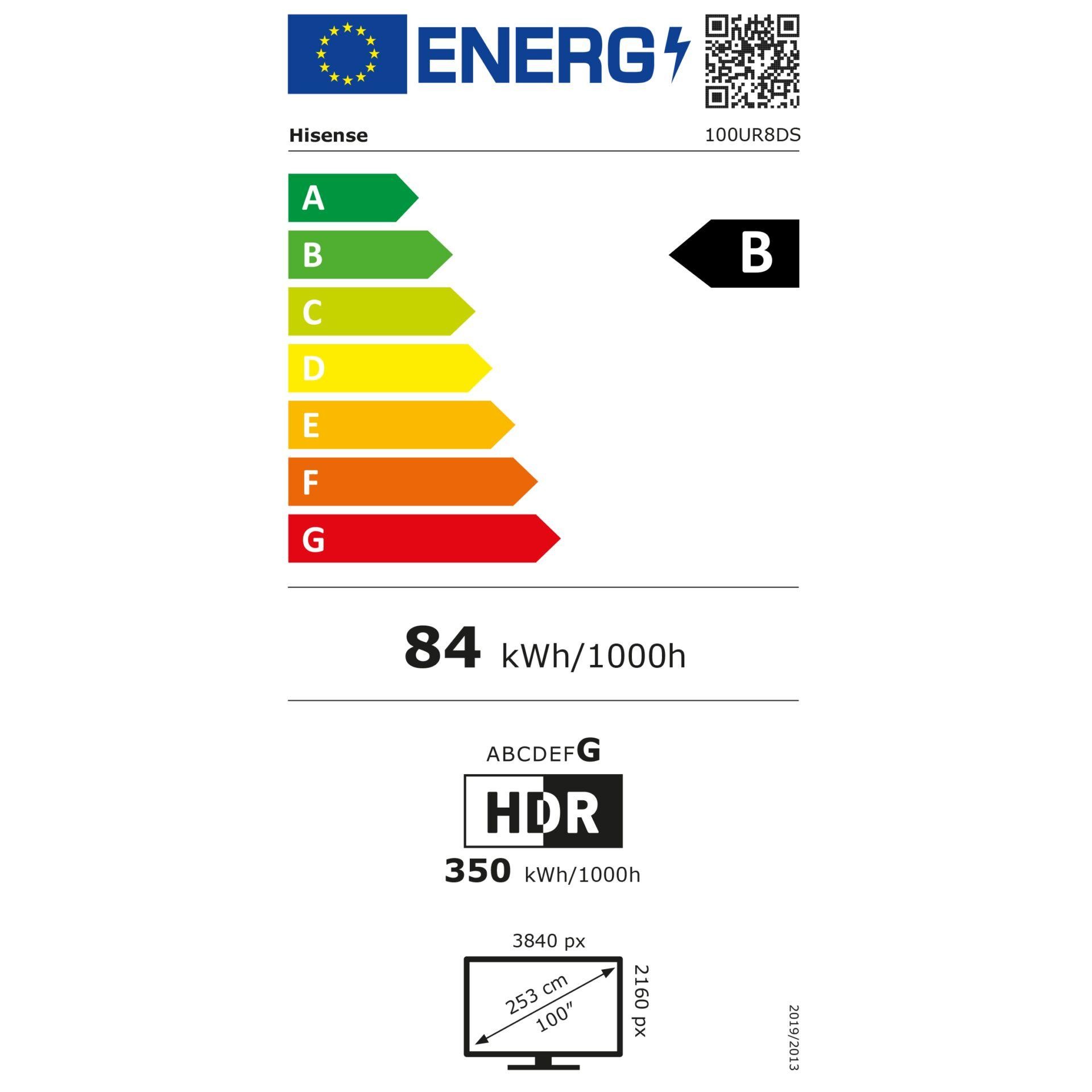 Hisense 100UR8DS 2.54 m (100") 4K Ultra HD Smart TV Wi-Fi Black -