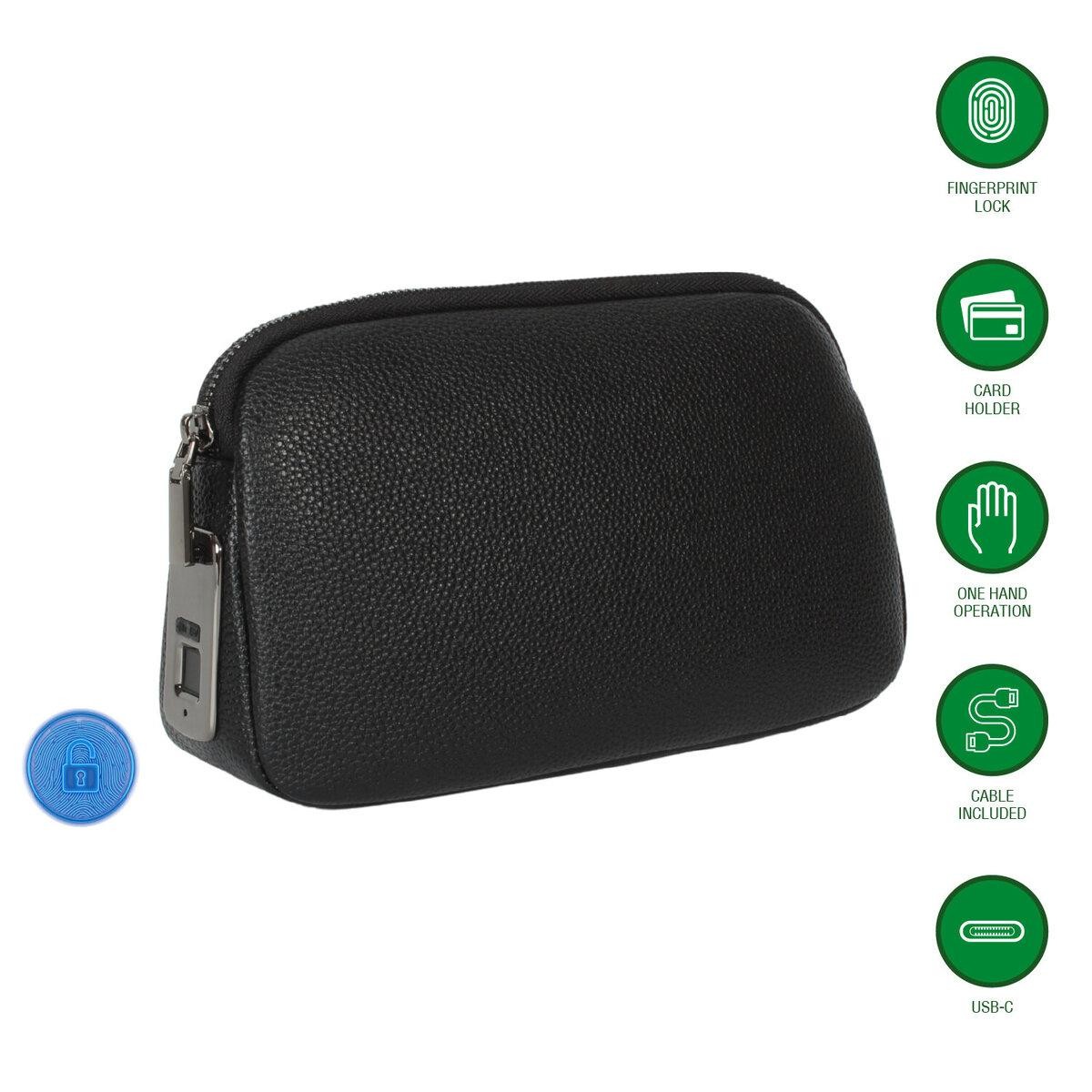 4smarts Tech-Clutch Secure with Fingerabdruck-Schloss, black