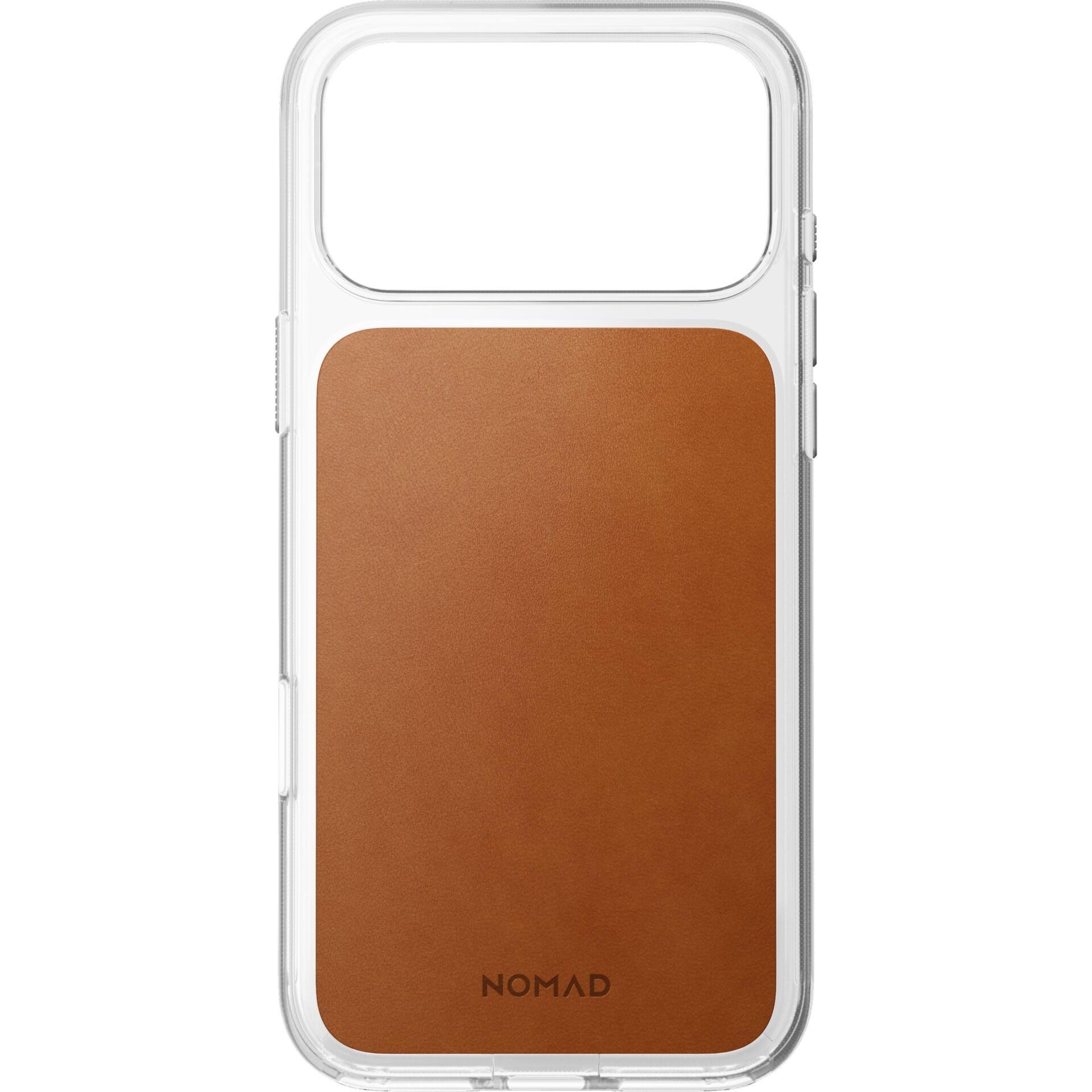 Nomad Clear Leather Case iPhone 18 Pro Max Saddle Hw.