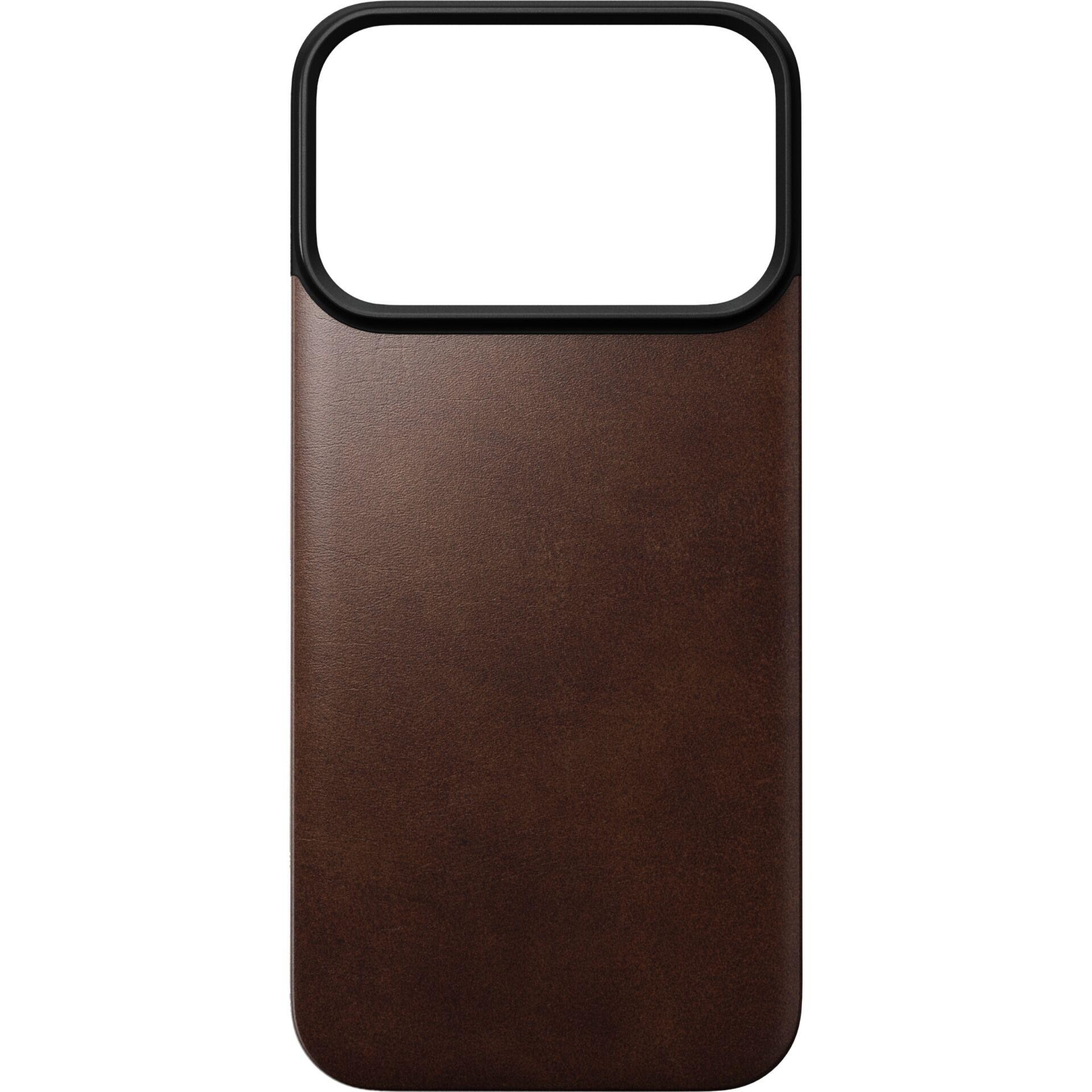 Nomad Magnetic Leather Back iPhone 18 Pro Rustic Br. Horween