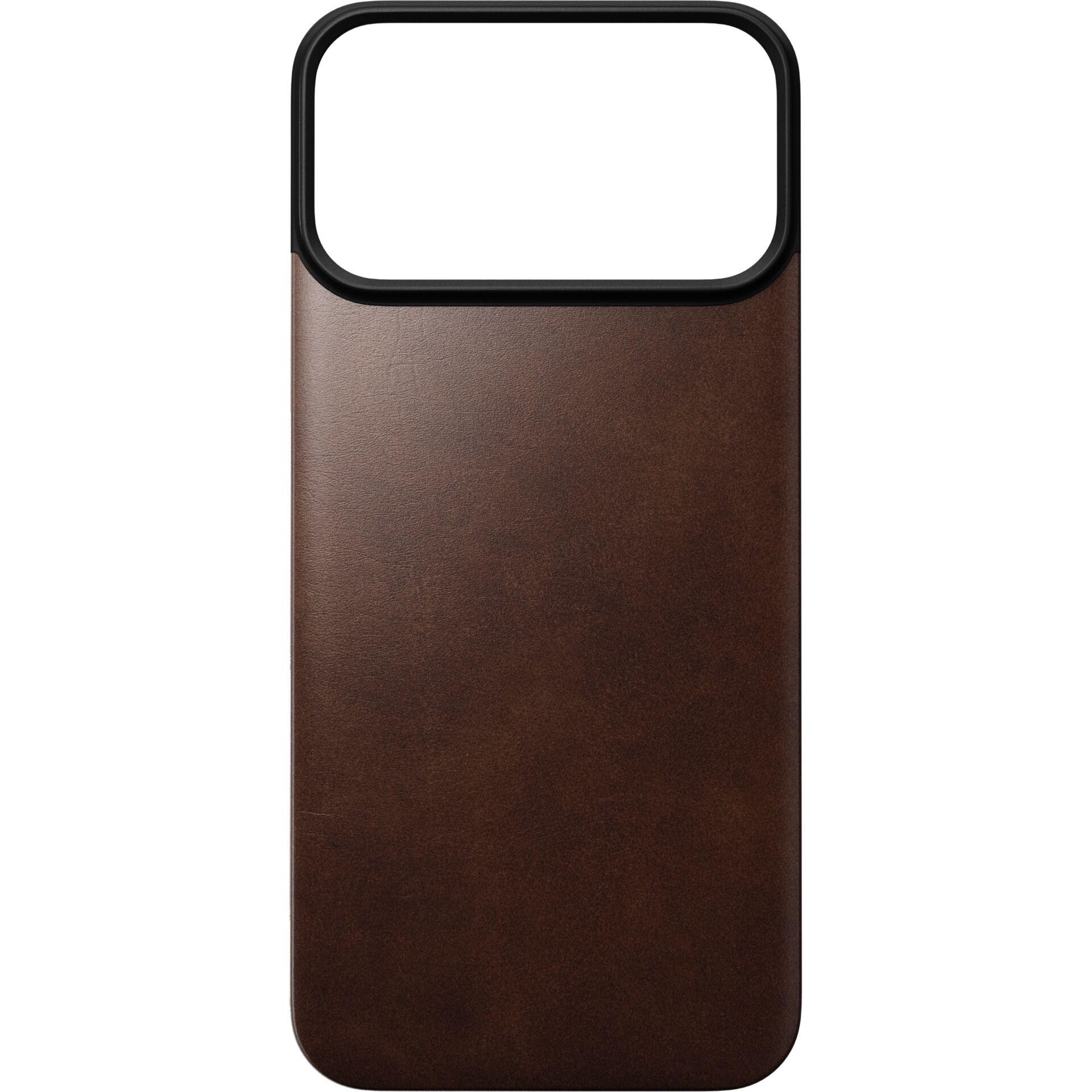 Nomad Magnetic Leather Back iPhone 18 Pro Max Rustic Brown