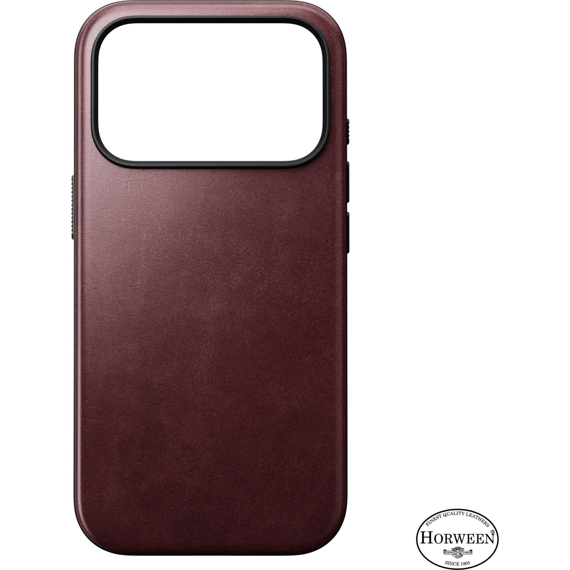 Nomad Modern Leather Case iPhone 18 Pro Burgundy Hw.
