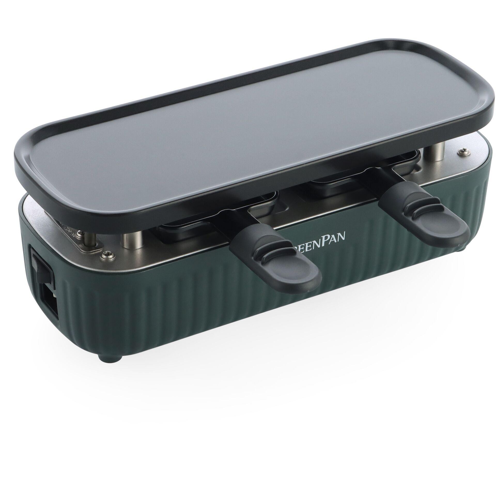 GreenPan Silhouette Raclette Gourmetgerät 32,5x13 cm Grün