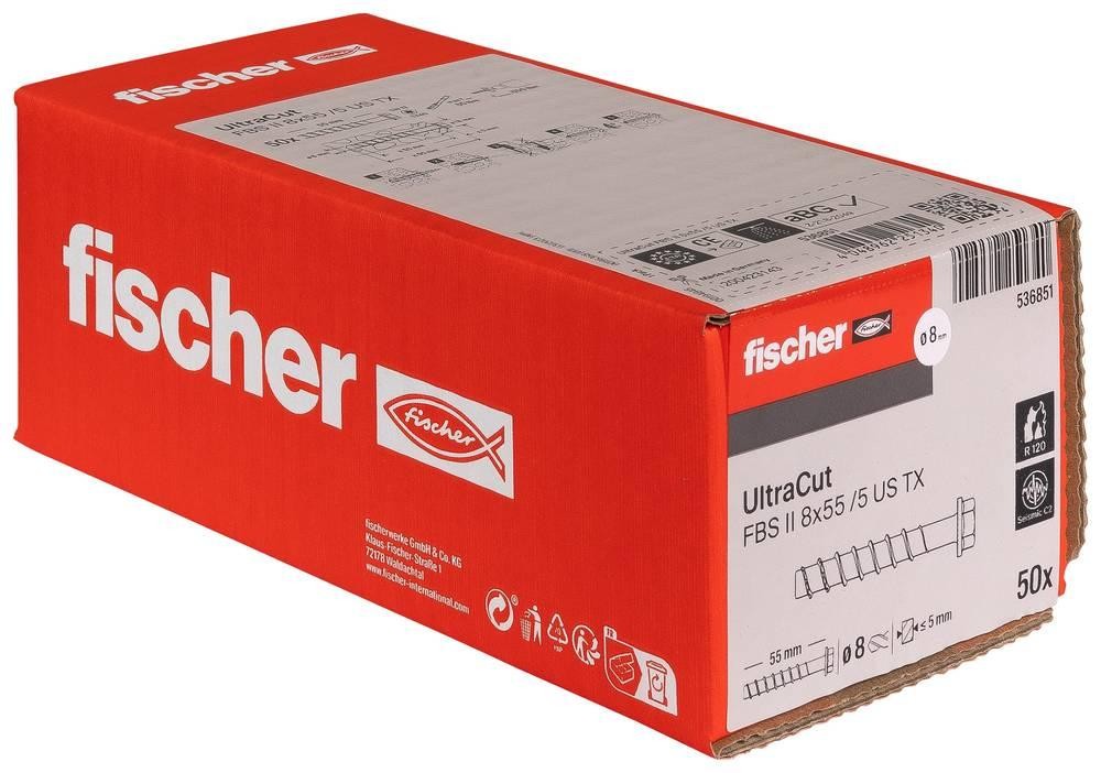 Fischer 536851 Betonschraube 8 mm 55 mm Außensechskant, TX 50 St.