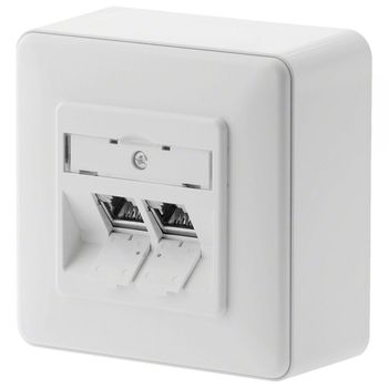 Product image of the product “Metz Connect networkdose Aufputz CAT 6 2 Port Rein white ”