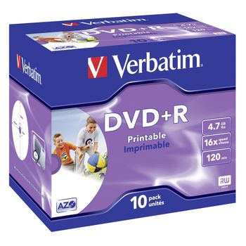 Product image of the product “Verbatim DVD+R Wide Inkjet Printable ID Brand ”
