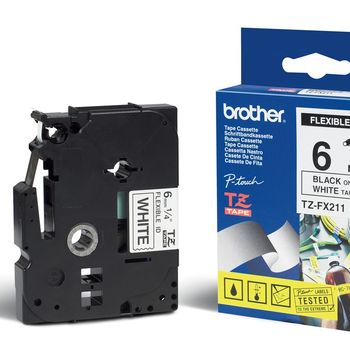 Image du produit “Brother TZE-FX211 ruban d'étiquette Noir sur blanc ”