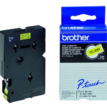 Image du produit “Brother TC-691 ruban d'étiquette Noir sur jaune ”