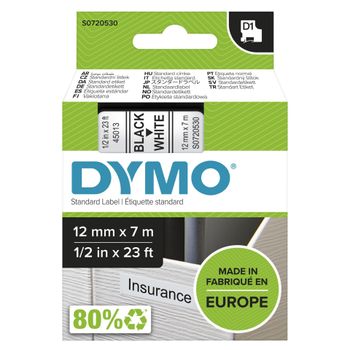 Image du produit “DYMO D1 - Standard Étiquettes - Noir sur blanc - 12mm x 7m ”