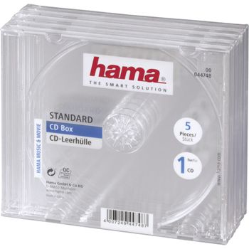 Product image of the product “Hama CD/CD-ROM sleeves, clear, 5 pack 1 discs Transparent ”