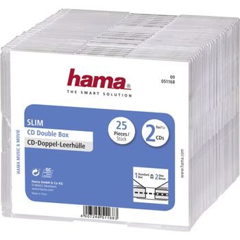 Product image of the product “Hama 00051168 optical disc case Slimline case 2 discs Transparent ”