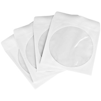 Product image of the product “HERMA CD/DVD pockets made of paper, white, with adhesive dot 100 pcs ”