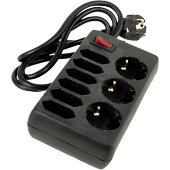 Product image of the product “REV Tischsteckdose 9-fach 1,4 m with Schalter black ”