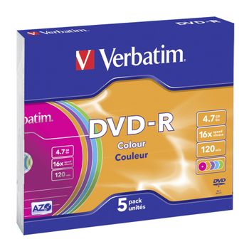 Immagine del prodotto “Verbatim DVD-R Colour 4,7 GB 5 pz ”